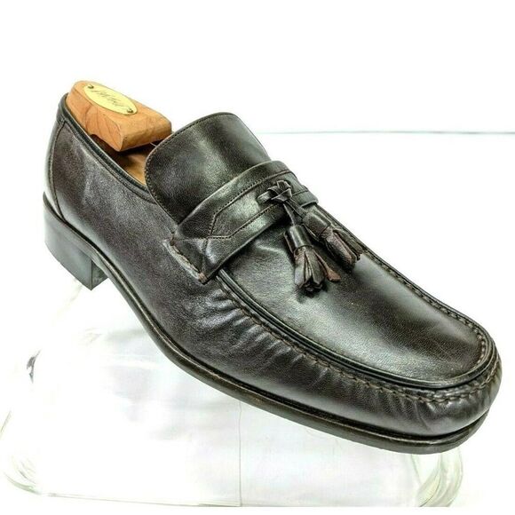 Bally Tassel Loafers Shoes Parawet Dark Wine Switzerland Mens Size 8 US Vintage - Picture 1 of 12